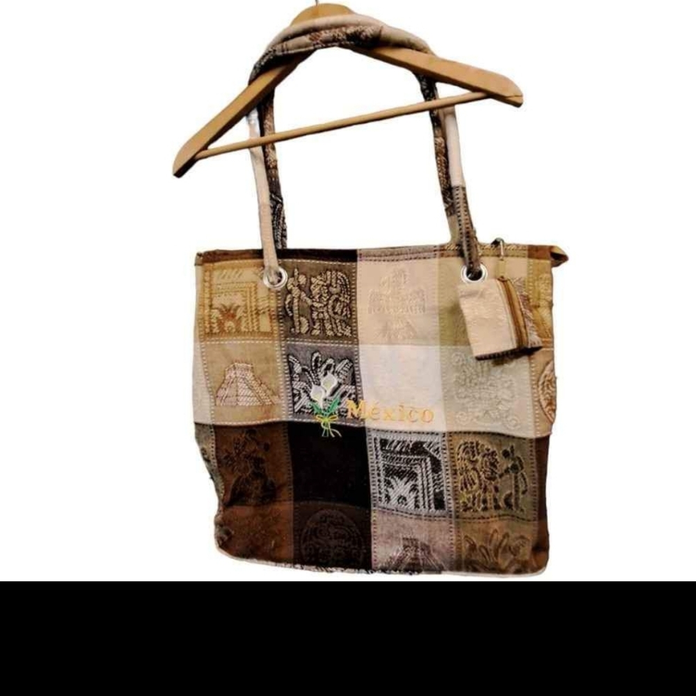 Vintage Fabric Mexico Tote Bag - Picture 1 of 5